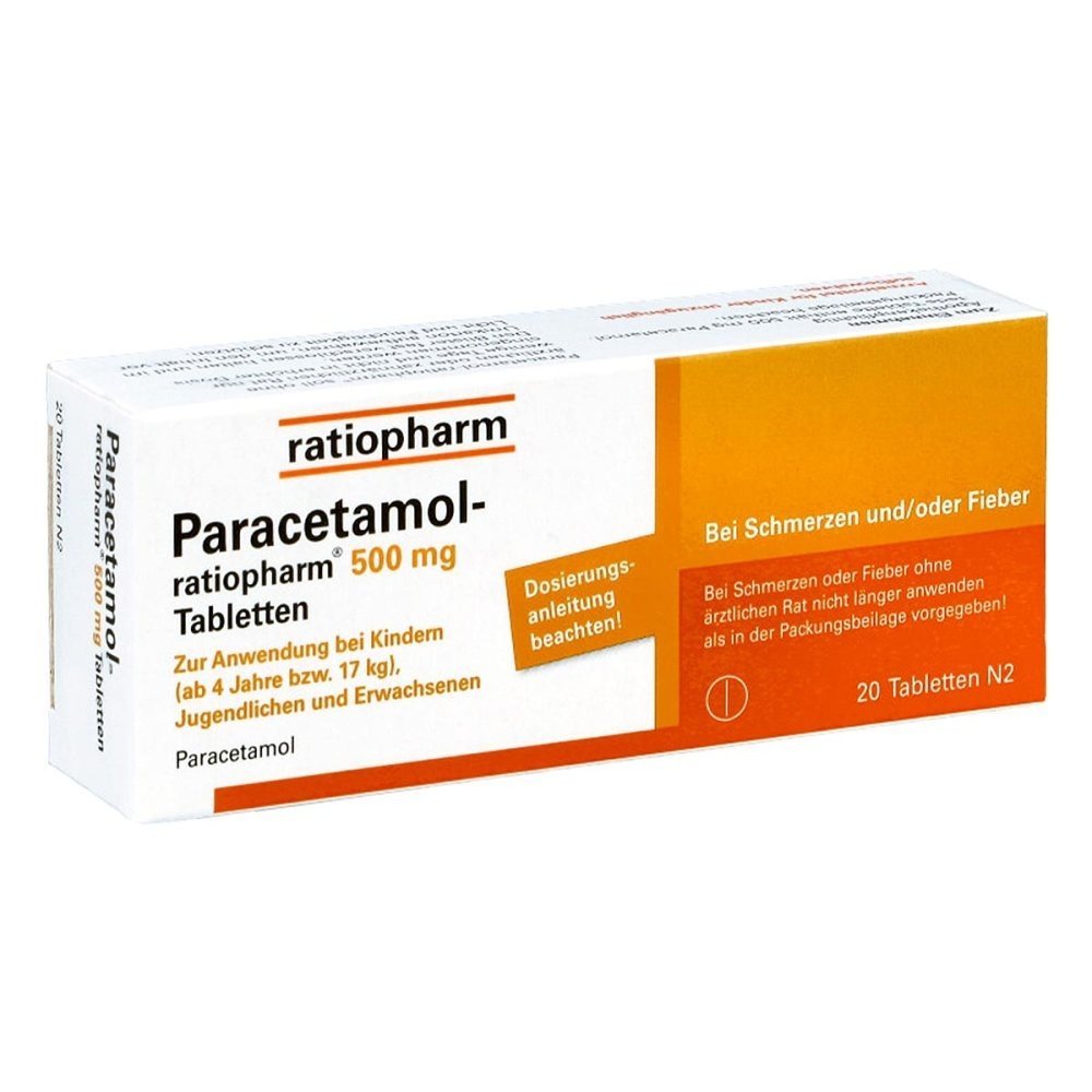 Paracetamol ratiopharm 500mg – for fever (20 pieces) Paracetamol ratiopharm 500mg – for fever (20 pieces)