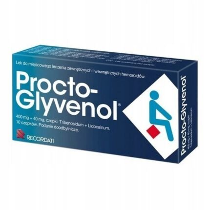 RECORDATI PROCTO-GLYVENOL SUPPOSITORIES FOR HEMORRHOIDS 10 PCS