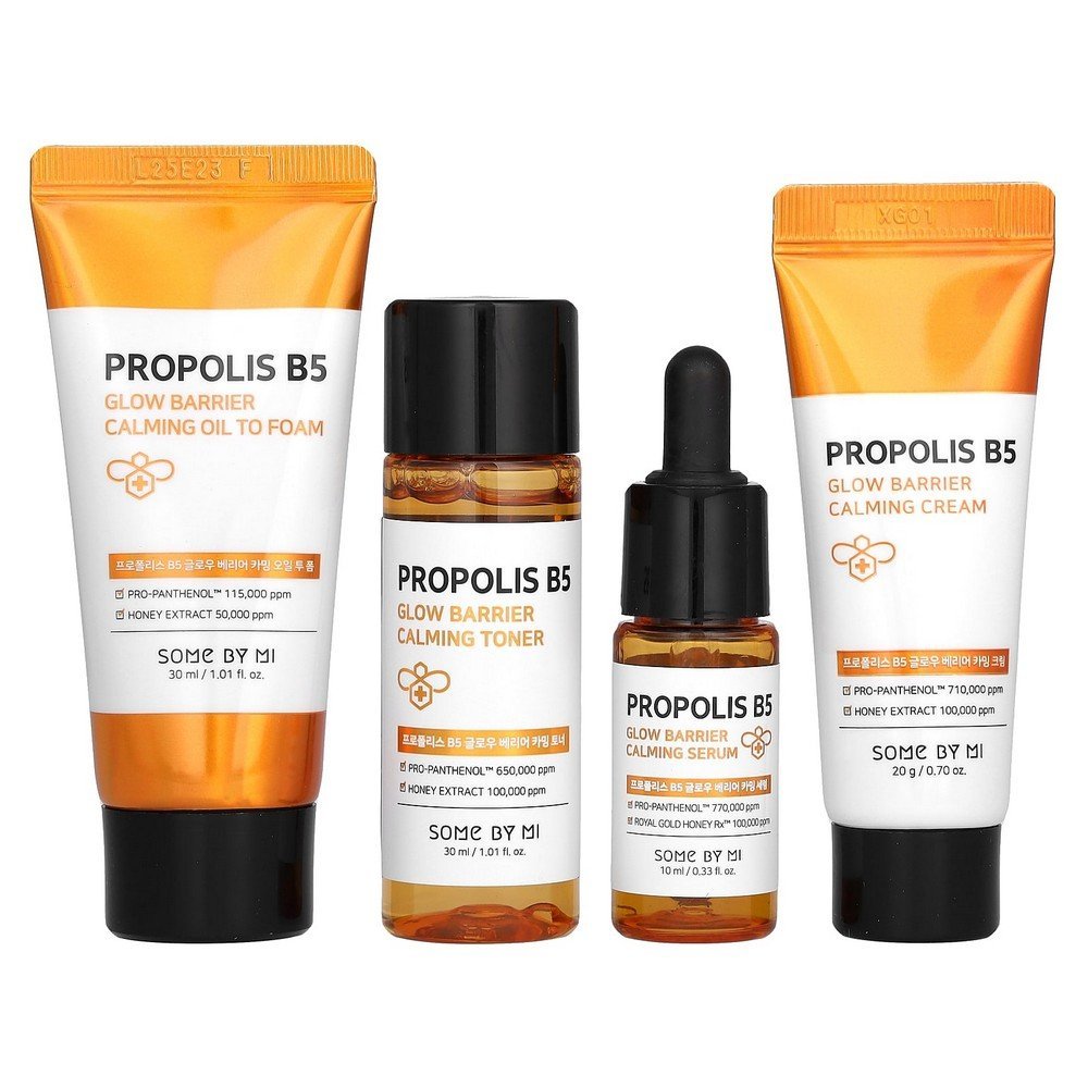 SOME BY MI, Propolis B5, Glow Barrier Calming Starter Kit, 4 Piece Kit, SOME BY MI, Propolis B5, Glow Barrier Calming Starter Kit SOME BY MI, Propolis B5, Glow Barrier Calming Starter Kit, 4 Piece Kit, SOME BY MI, Propolis B5, Glow Barrier Calming Starter Kit